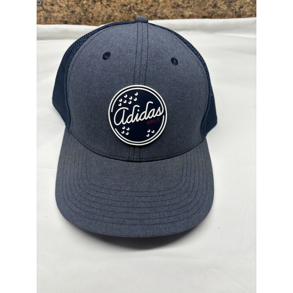 Adidas Golf Logo Blue Snapback Mesh Back Trucker Hat / Cap